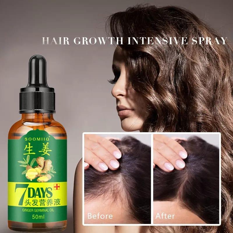 7 Day Ginger Germinal Oil Hair Nutrient Solution Hair Growth Essence Liquid FastNatural Hair Loss Treatment Hair Care