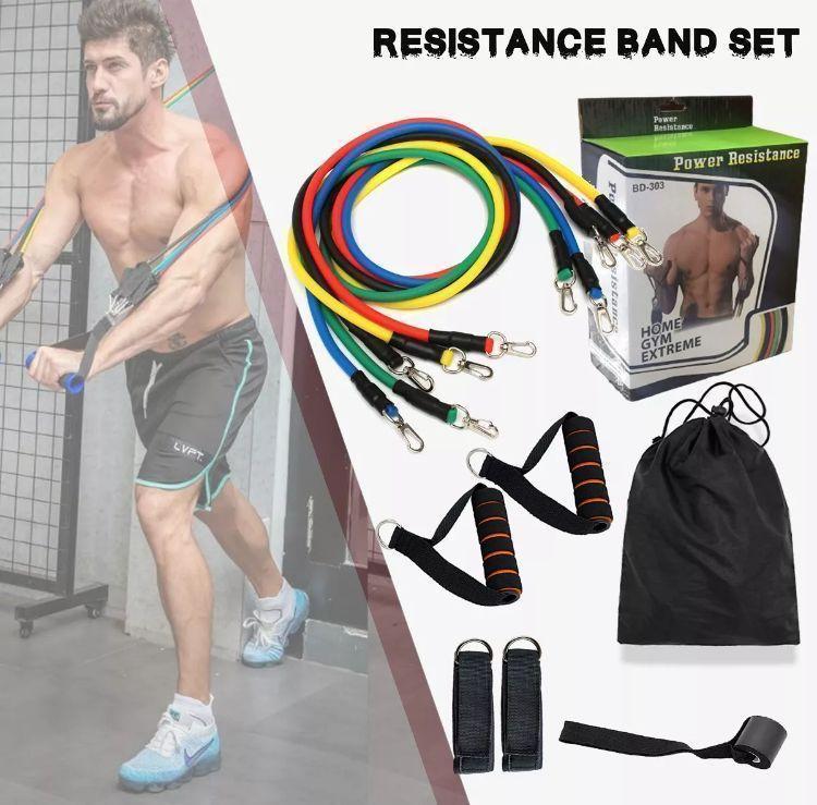 Resistance band 11 Pcs Fitness Resistance Band Set with Stackable Exercise Bands Legs Ankle Straps Multi-function workout training Professional Fitness Equipment by YG Shop