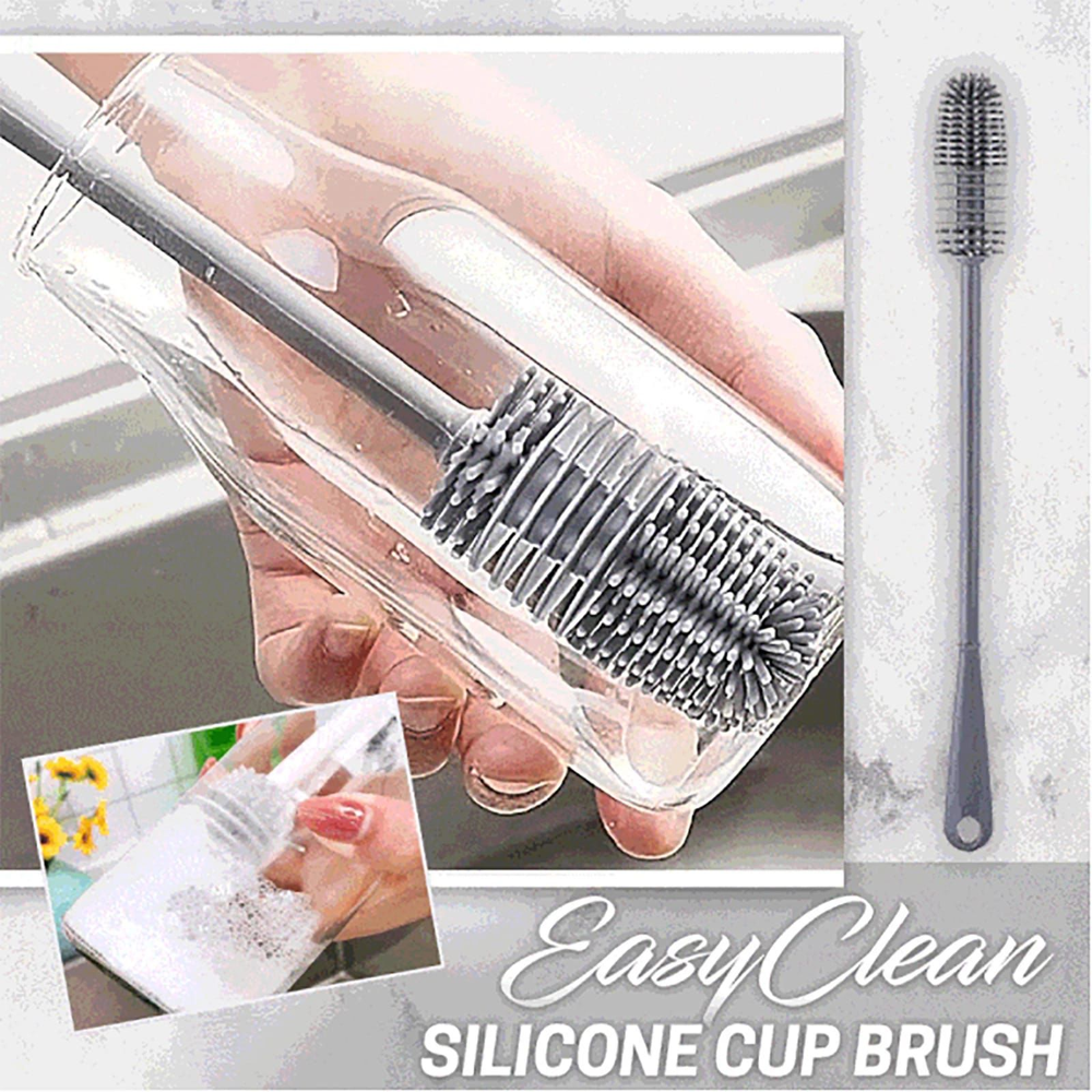 Silicone Bottle Cleaning Brush with Long Handle For Baby Feeder Bottle Wash and Sippy Cups